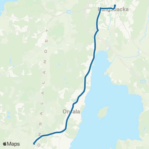 Västtrafik Iserås Skola—Kungsbacka Station map