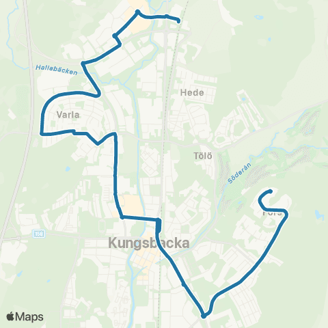 Västtrafik Basunen—Kungsbacka Hede Station map