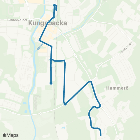 Västtrafik Kamomillvägen—Kungsbacka Station map