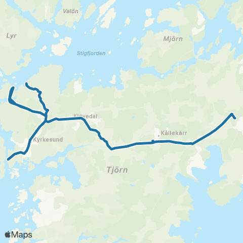 Västtrafik Kållekärrs Skola—Kyrkesunds Brygga map