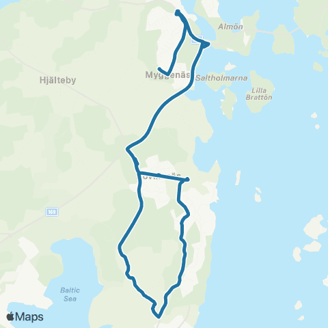 Västtrafik Myggenäs Skola—Övergårdsvägen map
