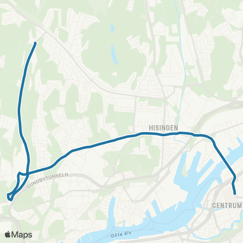 Västtrafik Eketrägatan—Solstrålegatan map