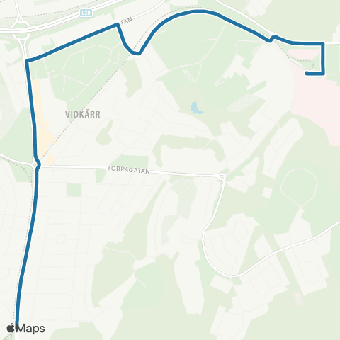 Västtrafik Östra Sjukhuset—Virginsgatan map