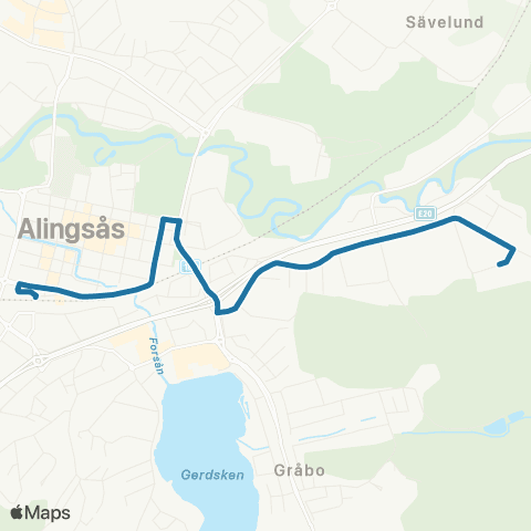 Västtrafik Alingsåsterminalen—Maskingatan map