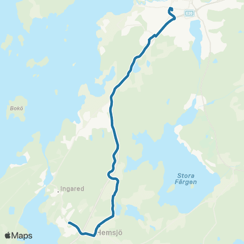 Västtrafik Ingared—Alingsåsterminalen map