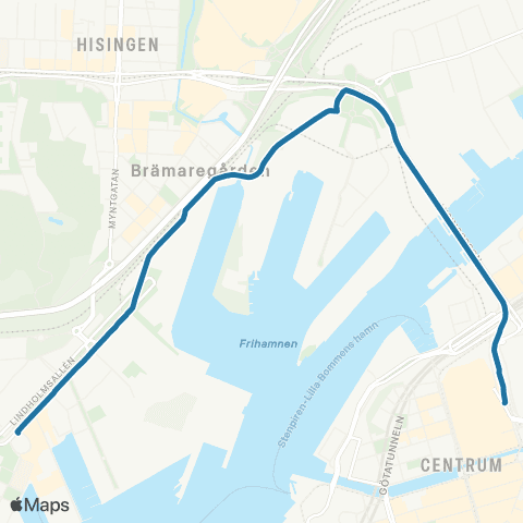 Västtrafik Lindholmen—Nils Ericsonsplatsen map