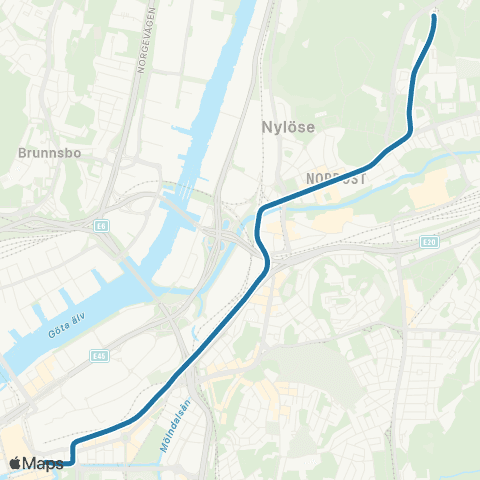 Västtrafik Drottningtorget—Nymånegatan map