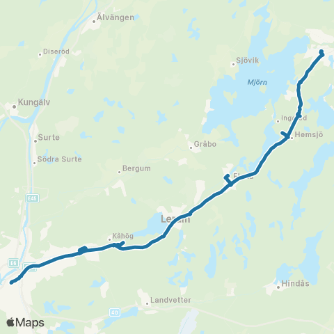 Västtrafik 73 Ersätter Västtåg map