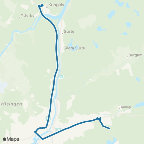 Västtrafik Kungälvs Sjukhus Södra—Furulund map