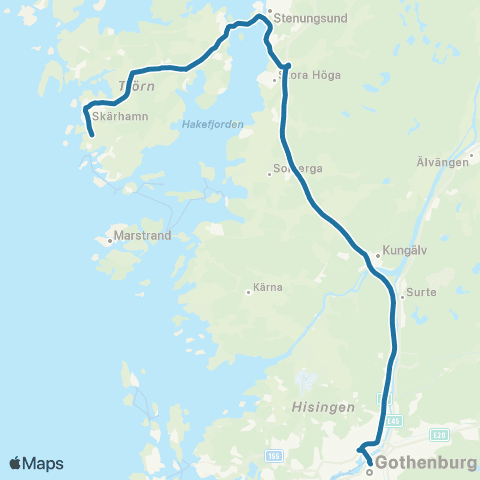 Västtrafik Röavallen—Nils Ericson Terminalen map