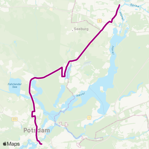 Verkehrsbetrieb Potsdam Rote Kaserne ↔︎ 🅢+🅤 Rathaus Spandau (Berlin) map