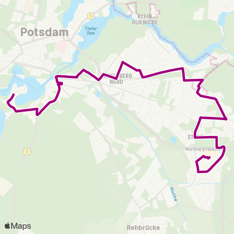 Verkehrsbetrieb Potsdam Stern-Center ↔︎ Küsselstr. map