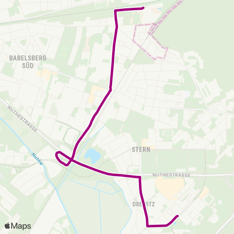 Verkehrsbetrieb Potsdam Robert-Baberske-Str. ↔︎ 🅢 Griebnitzsee Bhf map