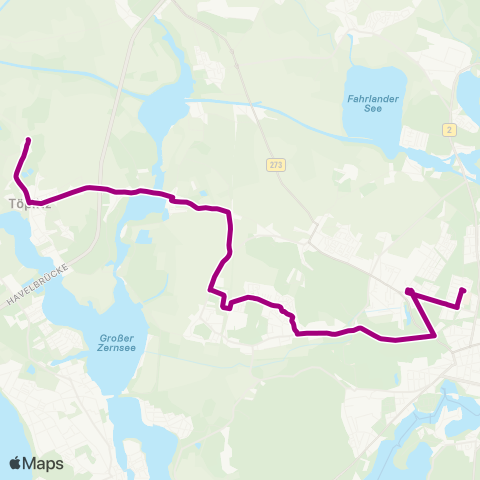 Verkehrsbetrieb Potsdam Campus Fachhochschule ↔︎ Wendeplatz map