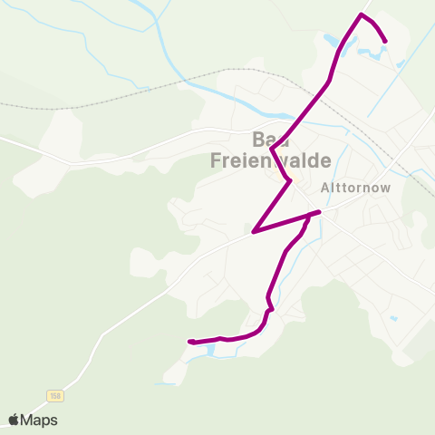 Barnimer Busgesellschaft Moorbad ↔︎ Bad Freienwalde Busbahnhof map
