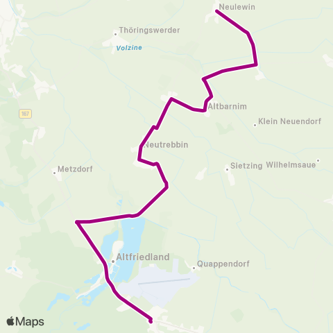 Barnimer Busgesellschaft Neutrebbin ↔︎ Neulewin map