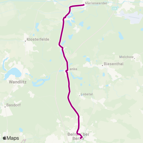 Barnimer Busgesellschaft Marienwerder ↔︎ 🅢 Bernau Bf map