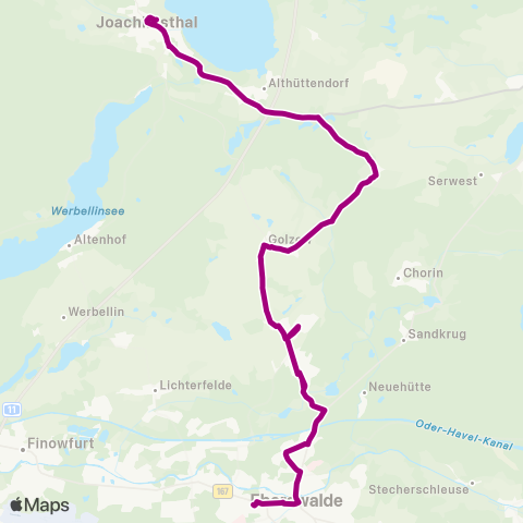 Barnimer Busgesellschaft Senftenhütte ↔︎ Busbahnhof map