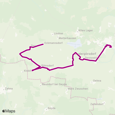 Verkehrsgesellschaft Teltow-Fläming Dorfstr. ↔︎ Busbahnhof map