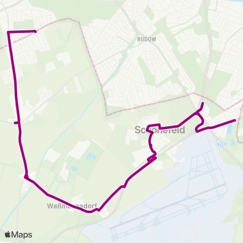 Regionale Verkehrsgesellschaft Dahme-Spreewald Klärwerk ↔︎ Seeweg map