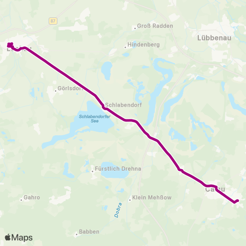 Regionale Verkehrsgesellschaft Dahme-Spreewald  map