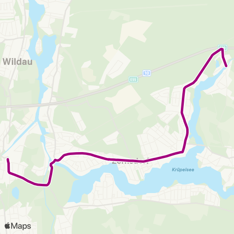 Regionale Verkehrsgesellschaft Dahme-Spreewald AM Lankensee ↔︎ 🅢 Königs Wusterhausen Bhf map