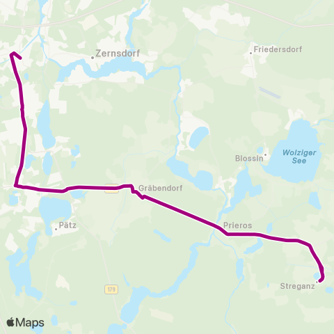 Regionale Verkehrsgesellschaft Dahme-Spreewald Dorf ↔︎ 🅢 Königs Wusterhausen Bhf map