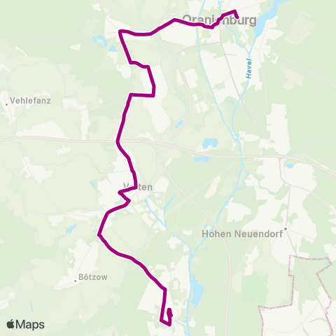 Oberhavel Verkehrsgesellschaft 🅢 Hennigsdorf Bhf ↔︎ 🅢 Oranienburg Bhf map