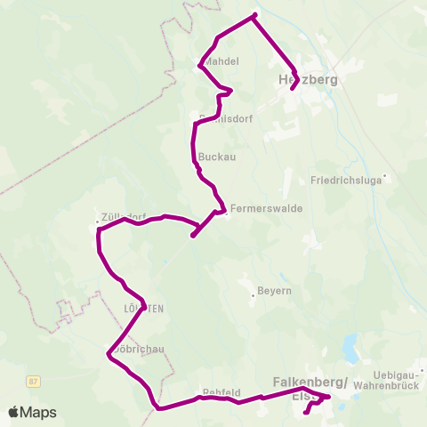Verkehrsmanagement Elbe-Elster Falkenberg ↔︎ Lugstr. map