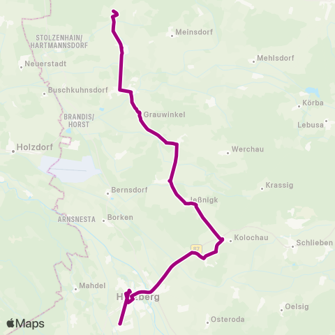 Verkehrsmanagement Elbe-Elster Hohenkuhnsdorf ↔︎ Busbahnhof map