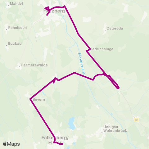 Verkehrsmanagement Elbe-Elster Falkenberg ↔︎ Busbahnhof map