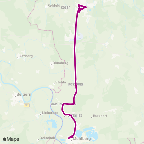 Verkehrsmanagement Elbe-Elster Mühlberg ↔︎ Busbahnhof map