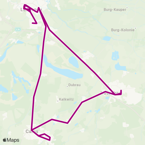 Verkehrsgesellschaft Oberspreewald-Lausitz Busbahnhof ↔︎ Busbahnhof map