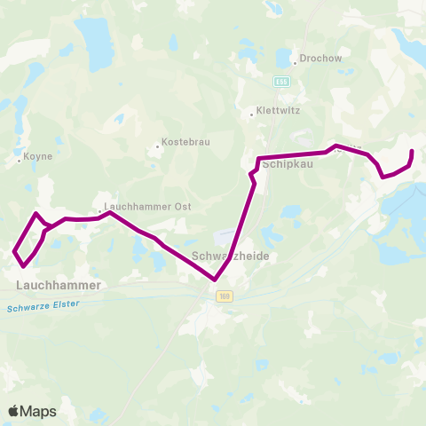 Verkehrsgesellschaft Oberspreewald-Lausitz Busbahnhof ↔︎ Heinrich-Zille-Str. map