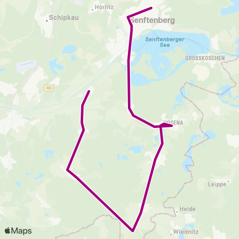 Verkehrsgesellschaft Oberspreewald-Lausitz Biehlen ↔︎ Busbahnhof map