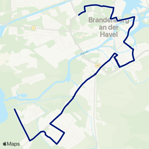 Verkehrsbetriebe Brandenburg an der Havel Wilhelmsdorf ↔︎ Fontanestr. map