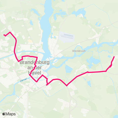 Verkehrsbetriebe Brandenburg an der Havel AM Schloss ↔︎ Fontanestr. map