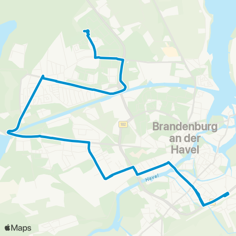 Verkehrsbetriebe Brandenburg an der Havel Hohenstücken Nord ↔︎ Zob map