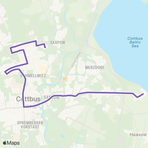 Cottbusverkehr Ostseedorf Schlichow ↔︎ Neu Schmellwitz Zuschka map
