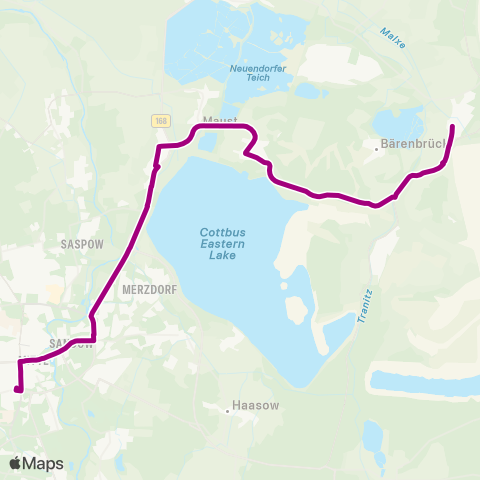 Cottbusverkehr Busbahnhof ↔︎ Hbf map
