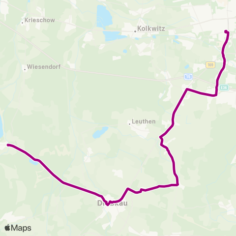 Cottbusverkehr Casel ↔︎ Hbf map
