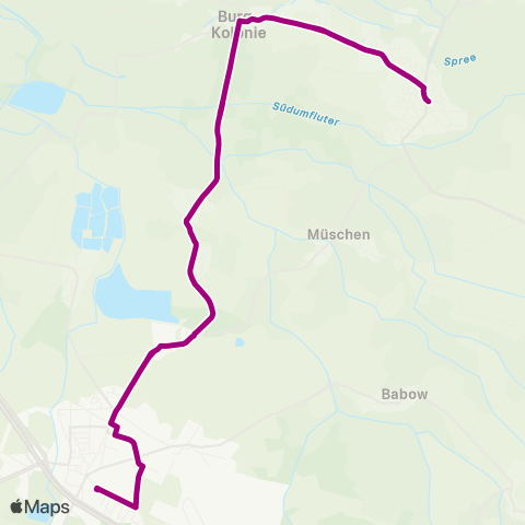 Cottbusverkehr Busbahnhof ↔︎ Bleske map