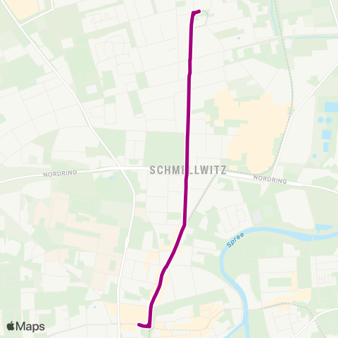 Cottbusverkehr Stadthalle Puschkinpromenade ↔︎ Schmellwitz Anger map
