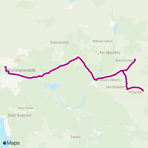 Busverkehr Oder-Spree Pillgram ↔︎ Fürstenwalde map