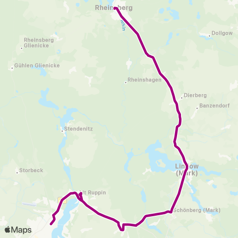 ORP Ostprignitz-Ruppiner Personennahverkehrsgesellschaft Schloss ↔︎ Rheinsberger Tor Bhf map