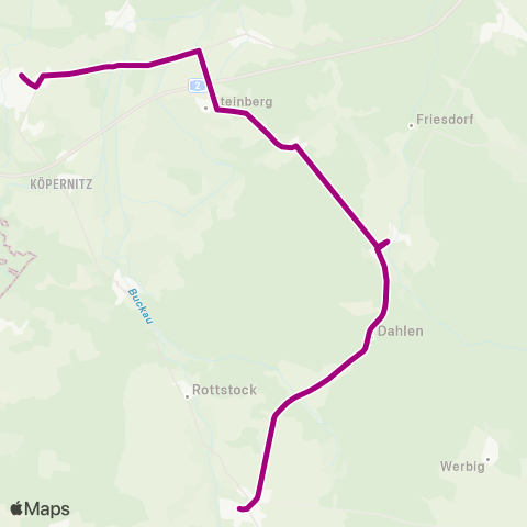 Lange Dippmannsdorf ↔︎ Grüningen map