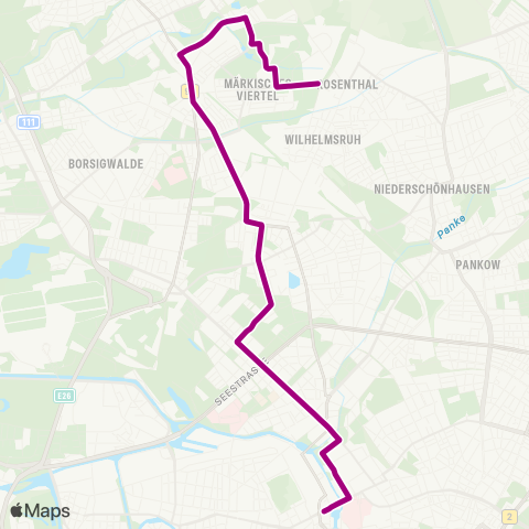 BVG 🅢+🅤 Berlin Hbf ↔︎ Wilhelmsruher Damm (Berlin) map