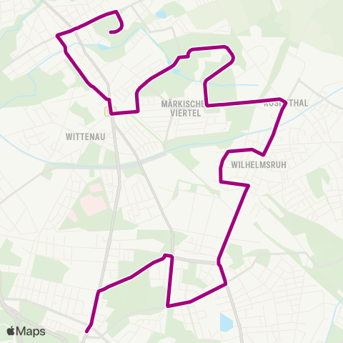 BVG Titiseestr. (Berlin) ↔︎ 🅤 Kurt-Schumacher-Platz (Berlin) map