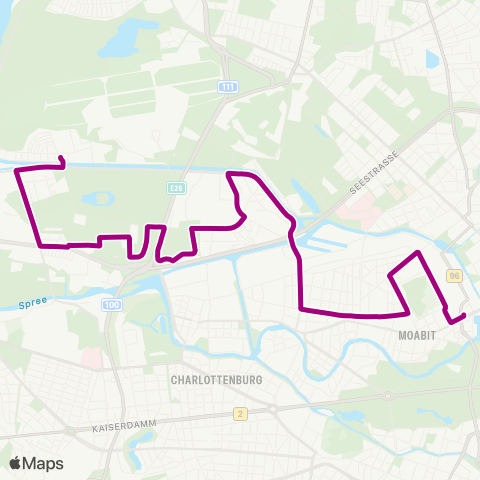 BVG Mäckeritzwiesen (Berlin) ↔︎ 🅢+🅤 Berlin Hbf map