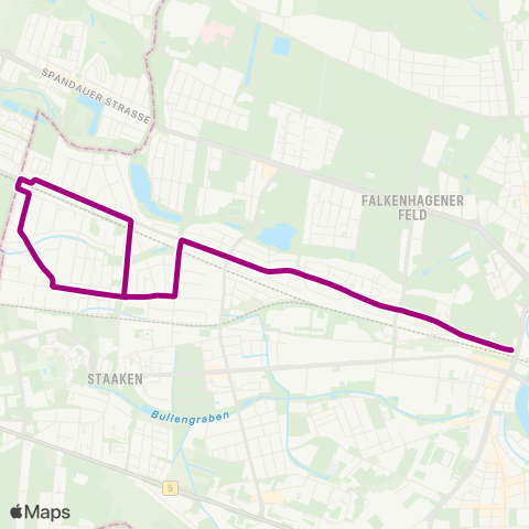 BVG Isenburger Weg (Berlin) ↔︎ 🅢+🅤 Rathaus Spandau (Berlin) map